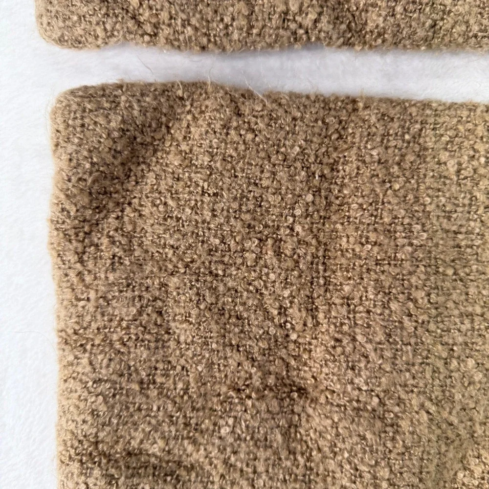 West Elm Cozy Boucle Standard Pillow Shams Set of 2 Wool Blend Camel Brown 20x26